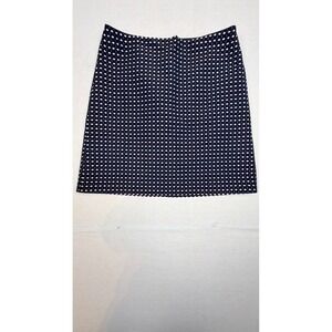 Ann Taylor Factory Navy Blue Geometric Dot Mini Skirt Size 10 A-Line Textured